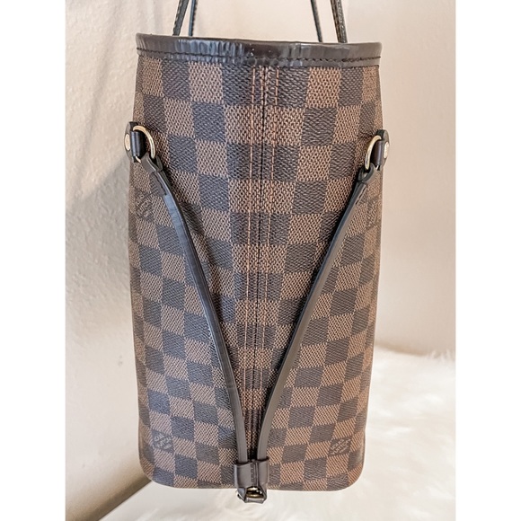 AUTHENTIC Louis Vuitton Damier Ebene Neverfull MM Rose Ballerine - Picture 4 of 11